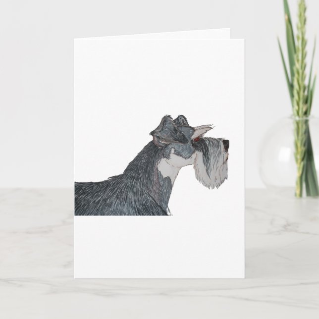 Cartão Eu amo meu Schnauzer (Frente)