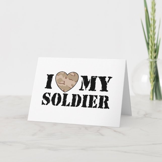 Cartão Eu amo meu soldado (Frente)
