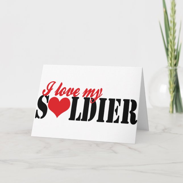 Cartão Eu amo meu Soldier (Frente)