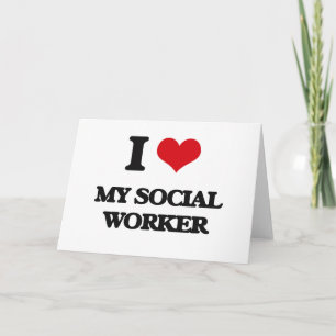 Cartão Eu amo meu trabalhador social