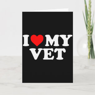 Cartão Eu Amo Meu Veterinário - Coração Vermelho