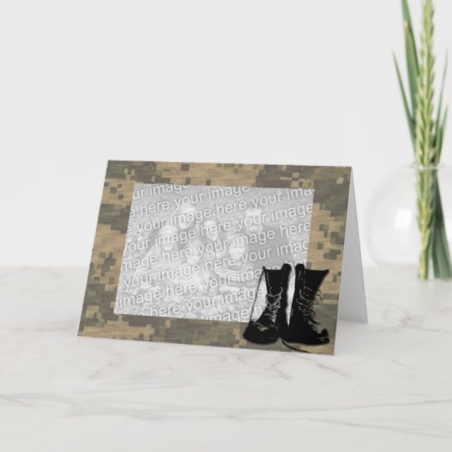Cartão Eu amo minha camuflagem feita sob encomenda da (Frente)