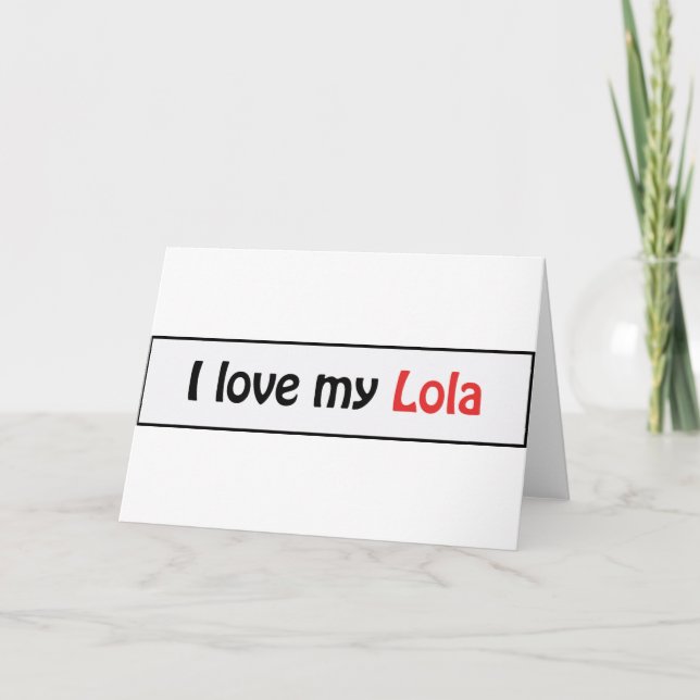 Cartão Eu amo minha lola (Frente)