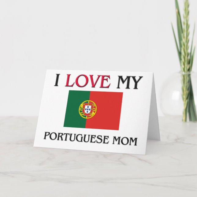 Cartão Eu amo minha mamã portuguesa (Frente)