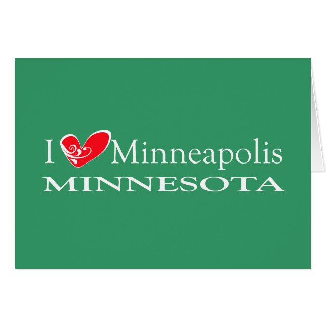 Cartão Eu Amo Minneapolis Minnesota (Frente Horizontal)