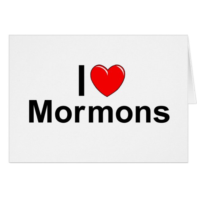 Cartão Eu amo Mormons (do coração) (Frente Horizontal)
