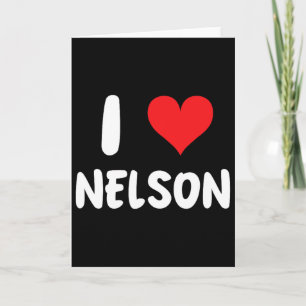 Cartão Eu Amo Nelson - Coração - Nome 