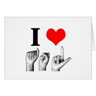 Cartão Eu amo o A-S-L