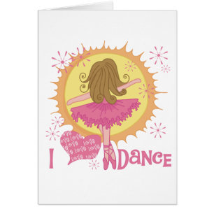 Cartão Eu amo o camiseta e os presentes da dança