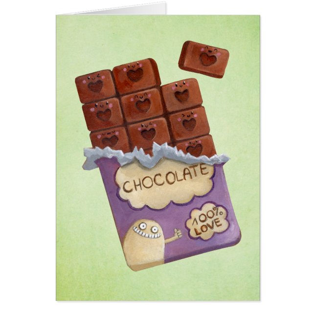 Cartão Eu amo o chocolate (Frente)