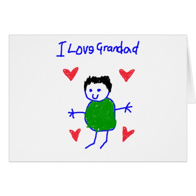 Cartão Eu amo o Grandad (Frente Horizontal)