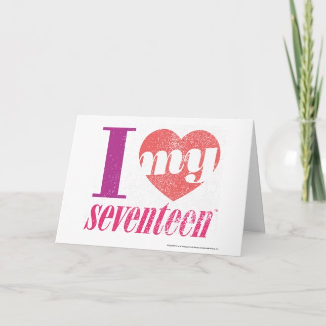 Cartão Eu Amo O Meu 17 Rosa (Frente)