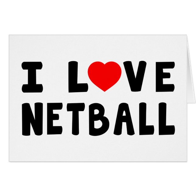 Cartão Eu amo o Netball (Frente Horizontal)