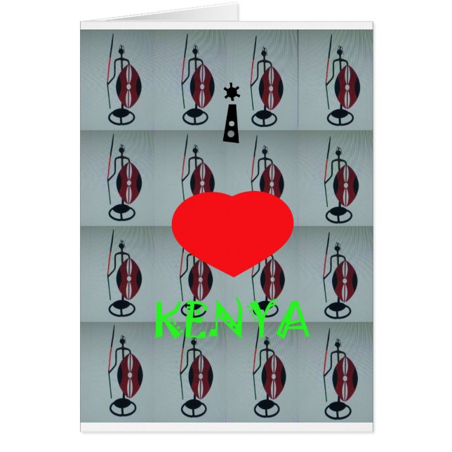 Cartão Eu amo o Quênia (Frente)