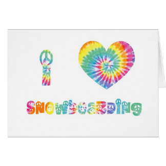 Cartão Eu amo o snowboarding.