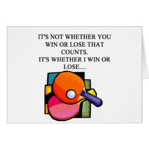 Cartão eu amo o ténis de mesa