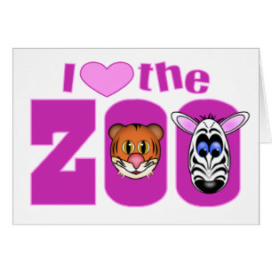 Cartão Eu amo o zoológico