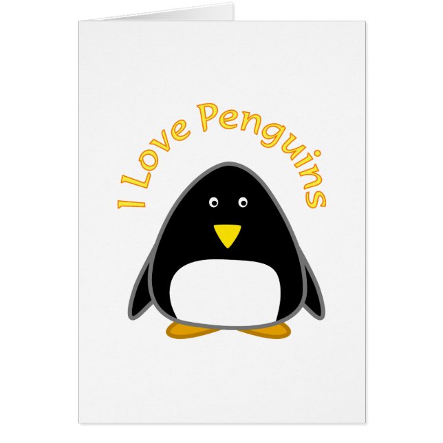 Cartão Eu amo pinguins (Frente)