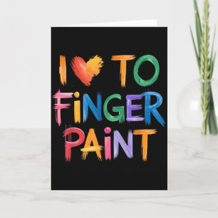 Cartão Eu Amo Pintar Com os Dedos Estou Pintando um Casal