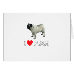 Cartão Eu amo Pugs