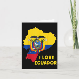 Cartão Eu Amo Quito Olá Equador Mapa Bandeira Orgulhoso E