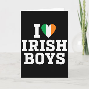 Cartão Eu Amo Rapazes Irlandeses Bandeira da Irlanda Cora