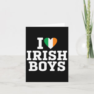 Cartão Eu Amo Rapazes Irlandeses Bandeira da Irlanda Cora