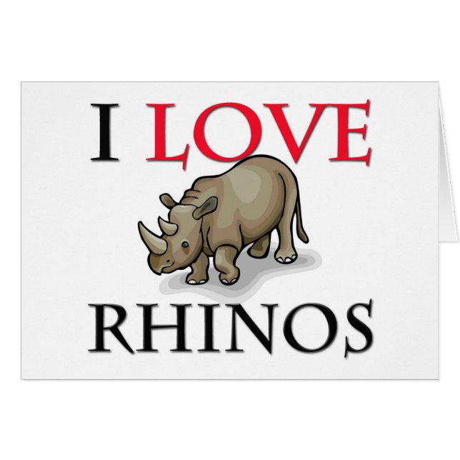Cartão Eu amo Rhinos (Frente Horizontal)