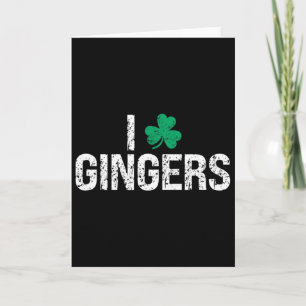 Cartão Eu Amo Ruivas Trevo de Shamrock St. Patrick
