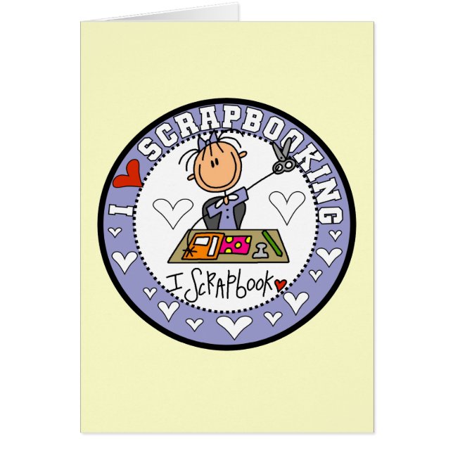 Cartão Eu amo Scrapbooking (Frente)