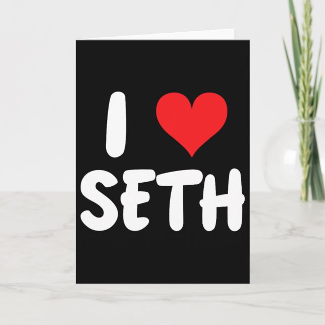 Cartão Eu Amo Seth - Coração - Nome  (Frente)