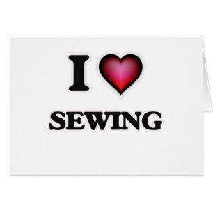 Cartão Eu amo Sewing
