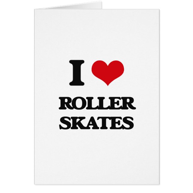 Cartão Eu amo skates de rolo (Frente)