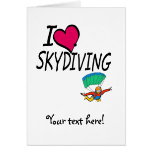 Cartão Eu amo Skydiving