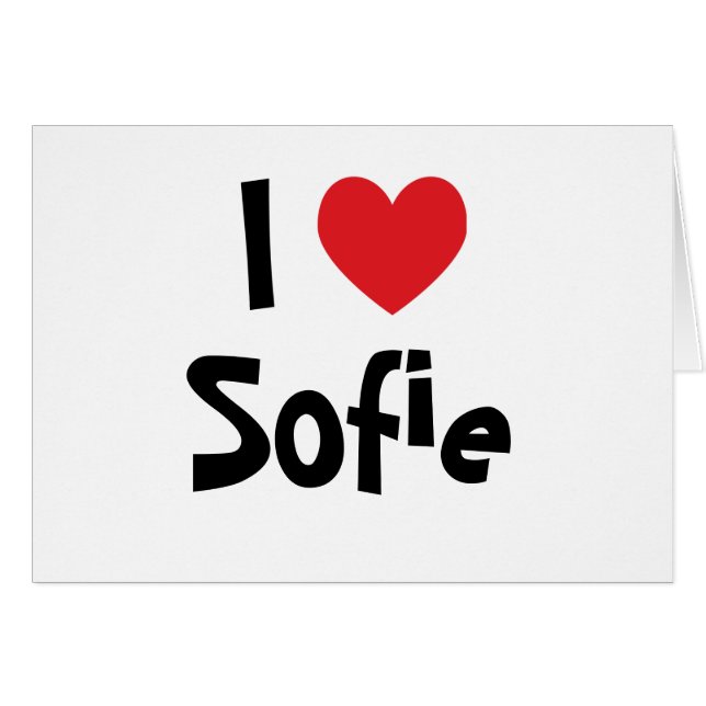 Cartão Eu Amo Sofie (Frente Horizontal)