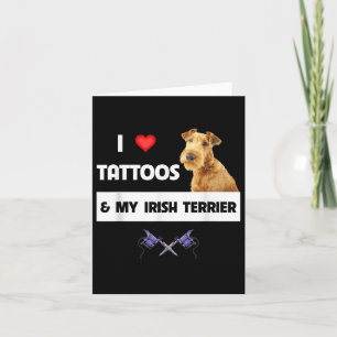 Cartão Eu Amo Tatuagens E Meu Cachorro Irlandês, Pai Mãe 