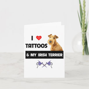 Cartão Eu Amo Tatuagens E Meu Cachorro Irlandês, Pai Mãe 
