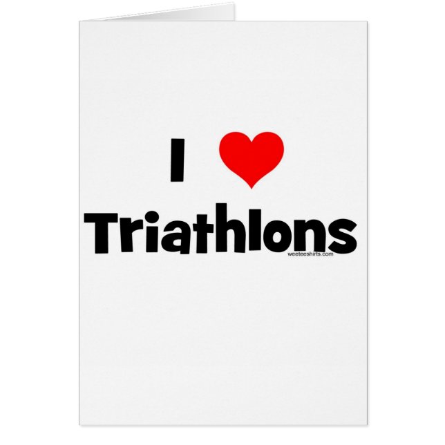 Cartão Eu amo Triathlons (Frente)