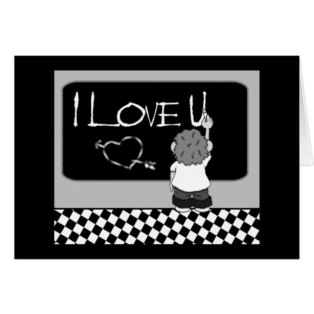 Cartão Eu amo U (Frente Horizontal)