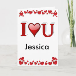 Cartão Eu Amo Um Dia de os namorados Personalizado
