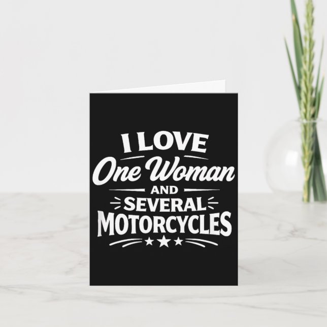 Cartão Eu amo uma mulher e várias motocicletas -  (Frente)