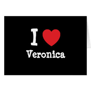 Cartão Eu amo Veronica Heart-Shirt