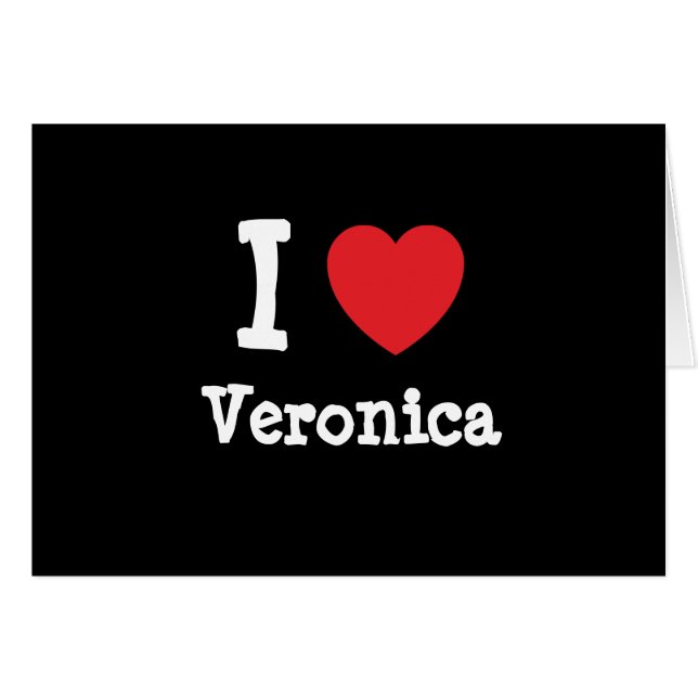 Cartão Eu amo Veronica Heart-Shirt (Frente Horizontal)