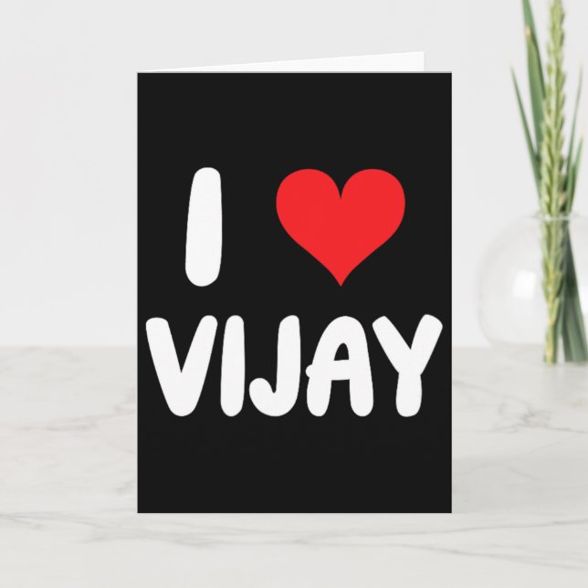 Cartão Eu Amo Vijay - Coração  (Frente)