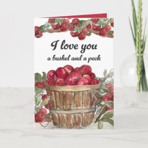 Cartão Eu Amo Você Alqueire E Peck Maçãs Fruta