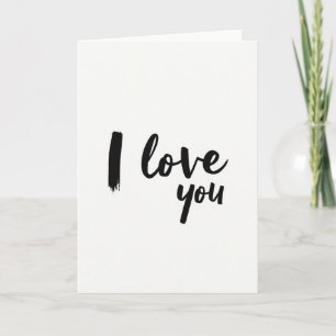Cartão 'Eu Amo Você' com letra Brush Script