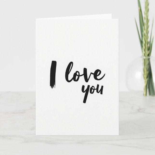 Cartão 'Eu Amo Você' com letra Brush Script (Frente)