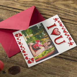 Cartão Eu amo você foto do dia dos namorados vermelho