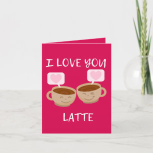 Cartão Eu Amo Você Latte Dia dos Namorados Fofo