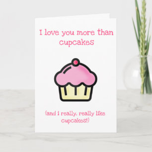 Cartão Eu amo você mais do que cupcakes! Feliz Aniversári